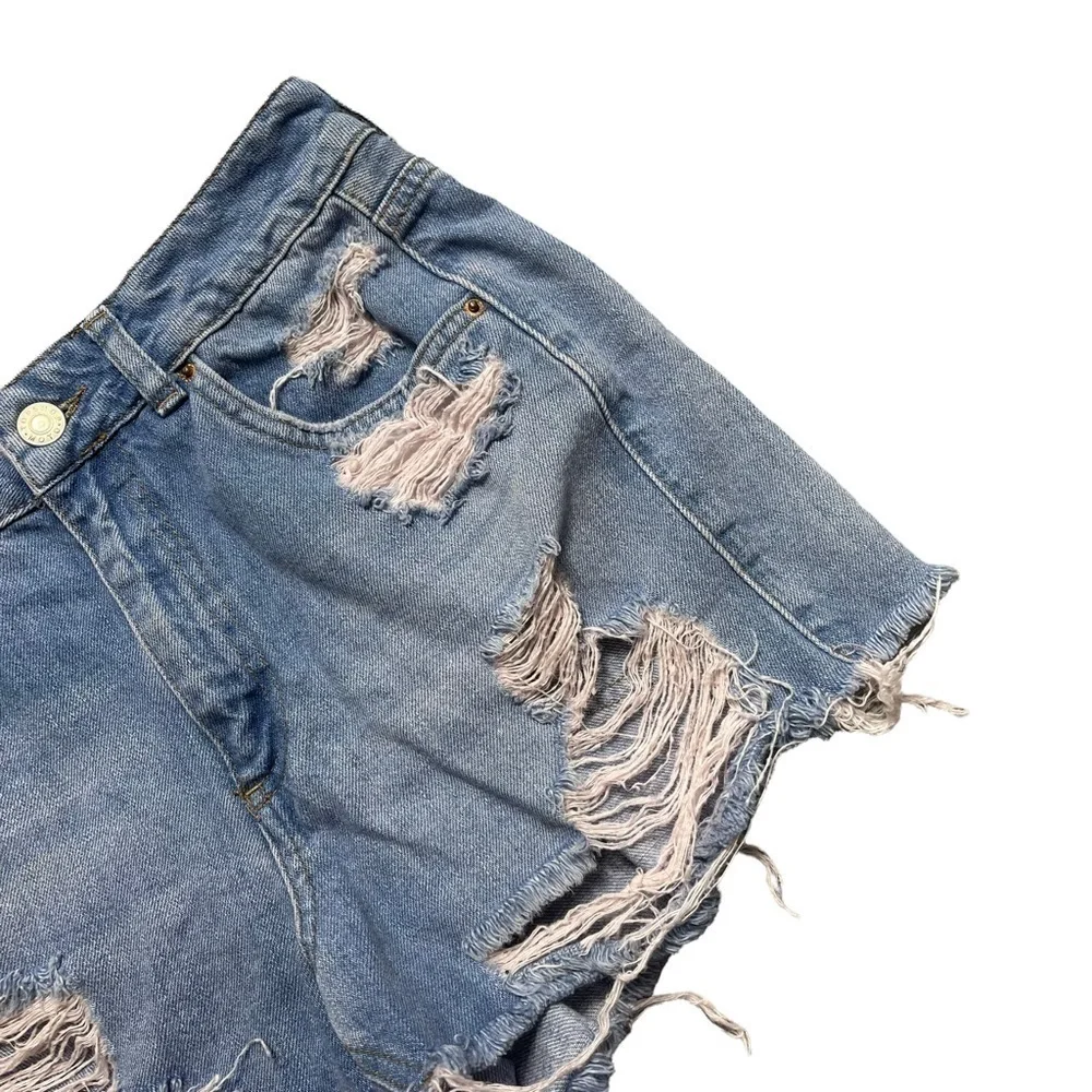 TopShop Moto Mom Distressed Denim Shorts 2
